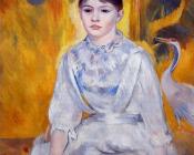 Young Woman with Crane - 皮埃尔·奥古斯特·雷诺阿